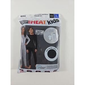 32 Degrees Heat Kids Thermal Top + Leggings Black L NEW Warm Cozy